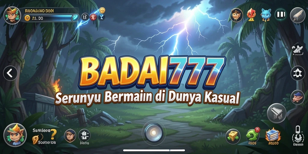 Screenshot menampilkan gameplay menarik dari BADAI777 yang penuh warna.