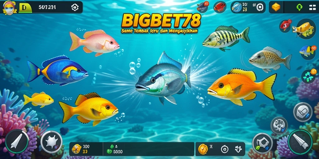 Screenshot utama BIGBET78 menampilkan keseruan gameplay Tembak Ikan.