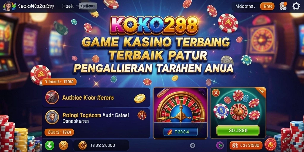 Screenshot utama KOKO288 menampilkan gameplay kasino yang seru dan interaktif.