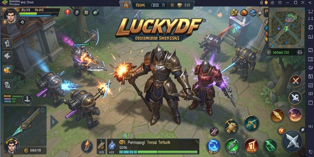 Tampilan gameplay LUCKYDF yang menegangkan dan penuh strategi.