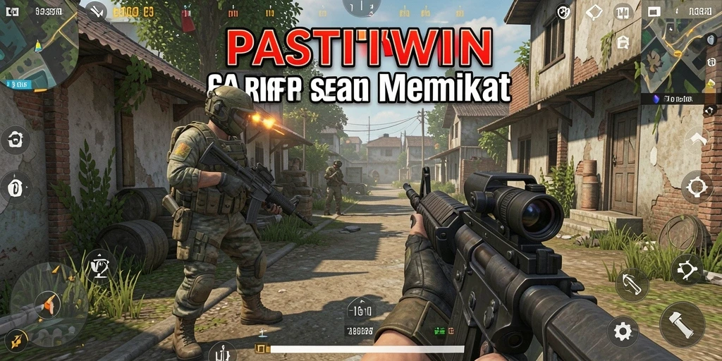 Tampilan seru dari gameplay PASTIWIN dengan aksi menembak yang intens.