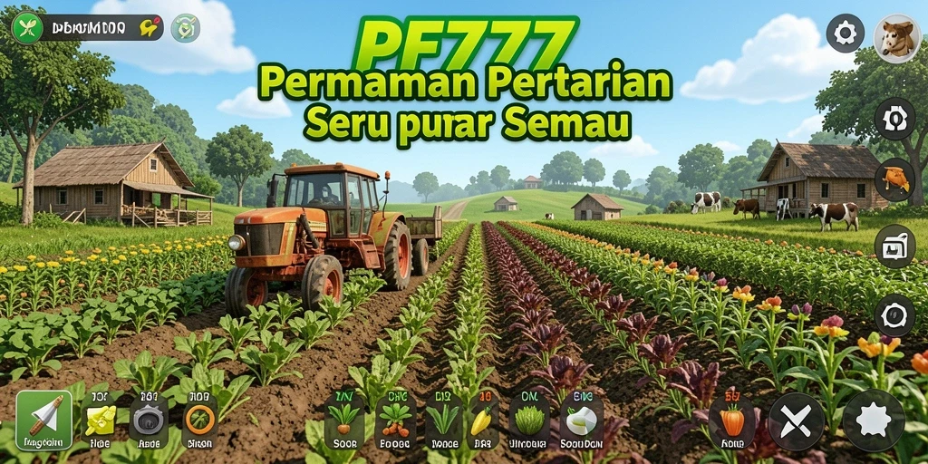 Tampilan screenshot yang menampilkan kegiatan bertani dalam PF777.
