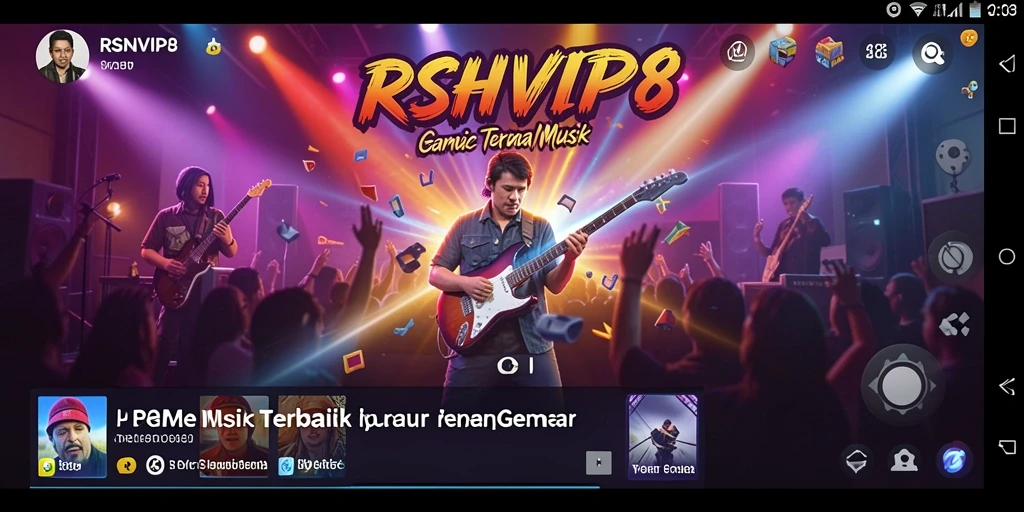 Tangkapan layar tampilan gameplay interaktif RSNVIP8 dengan berbagai lagu.
